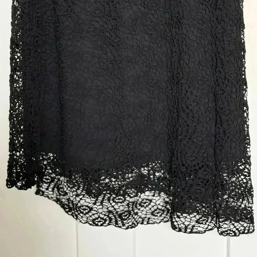 Elaua Kattau Women’s Black Lace Fully Lined Maxi Skirt Size M - Picture 4 of 8